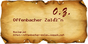 Offenbacher Zalán névjegykártya